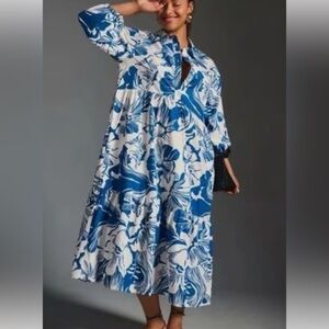 Anthropologie The Bettina Tiered Shirt Dress